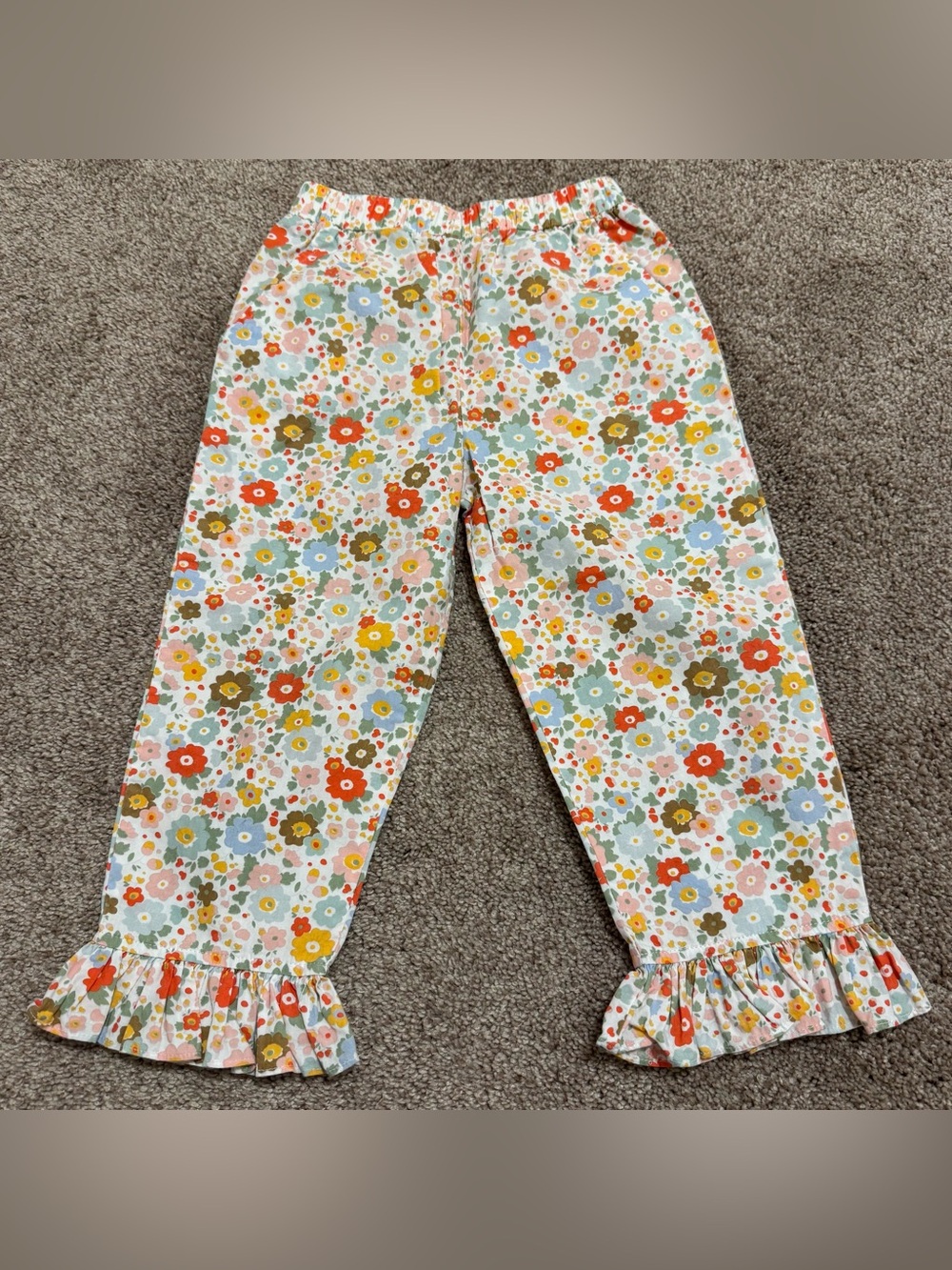Floral Ruffle Bottom Pants